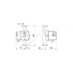 Насос циркуляционный с мокрым ротором UPS 25-60 K PN10 1х230В/50 Гц Grundfos 59546508