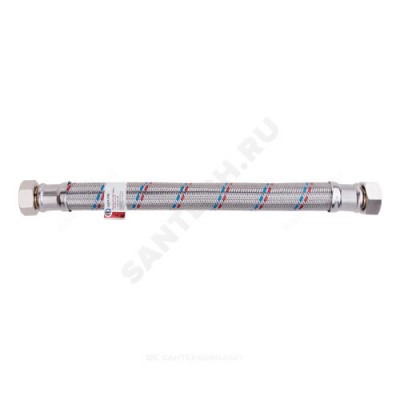 Подводка гибкая для воды нержавеющая оплетка ГИГАНТ 1/2" г-г L=0,5 м AQUALINE 4932
